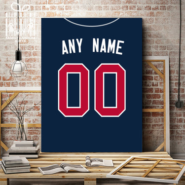 Atlanta Jersey Custom Canvas Print Wall Art for Boy Girl Men Women Baseball Personalized Canvas Art